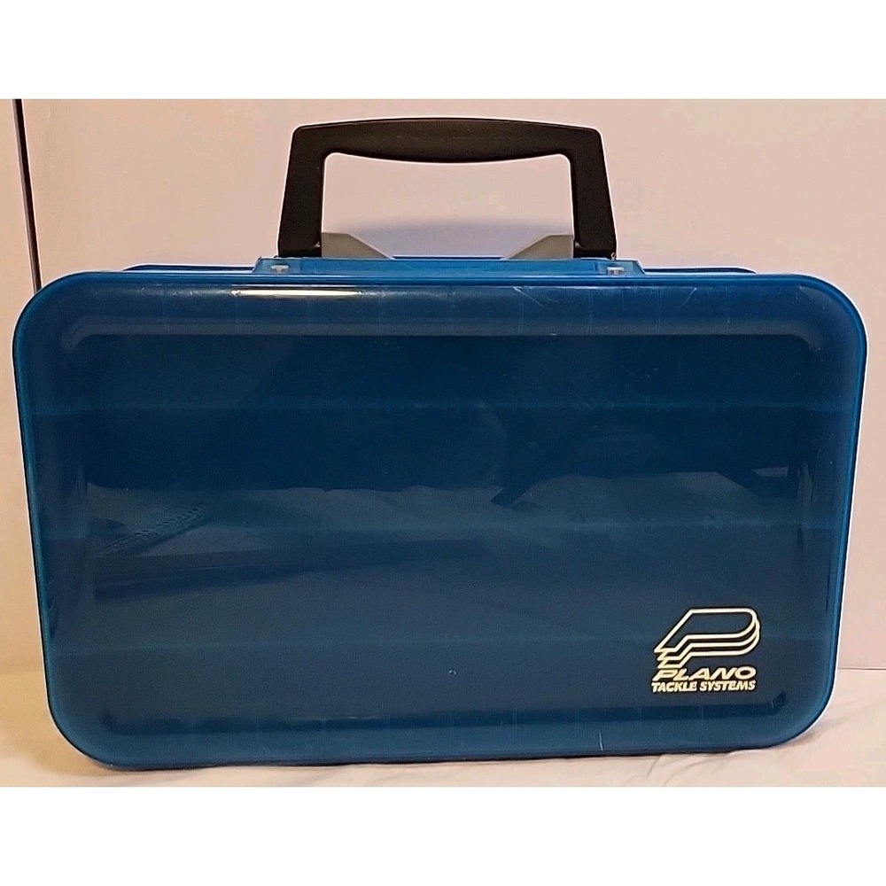 Plano Tackle Systems 2 Sided Box Fishing Crafting Organizer Compartment Blue